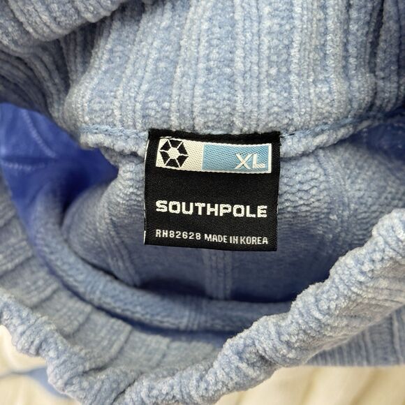 Y2K South Pole Mock Neck Sweater Men’s XL Baby Blue Hip Hop Streetwear Gorpcore - Picture 7 of 10